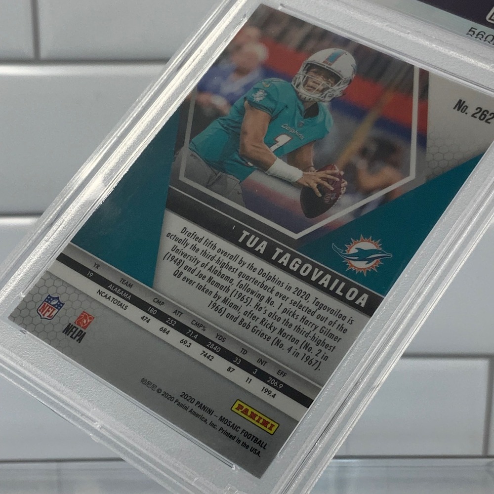 Panini Mosaic 2020 Tua Tagovailoa #262 PSA 9 Mint - Picture 6 of 6